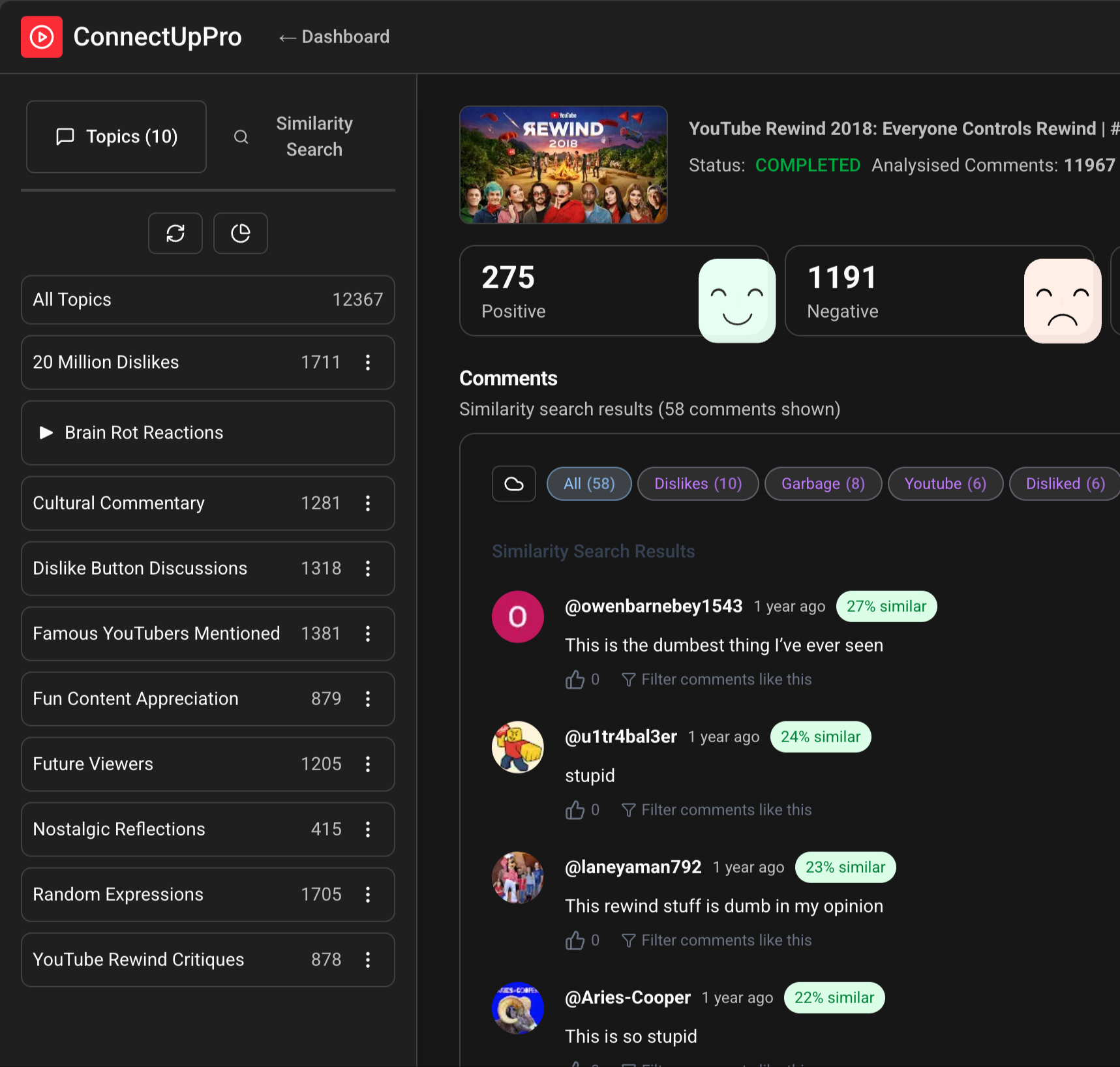 ConnectUpPro Dashboard